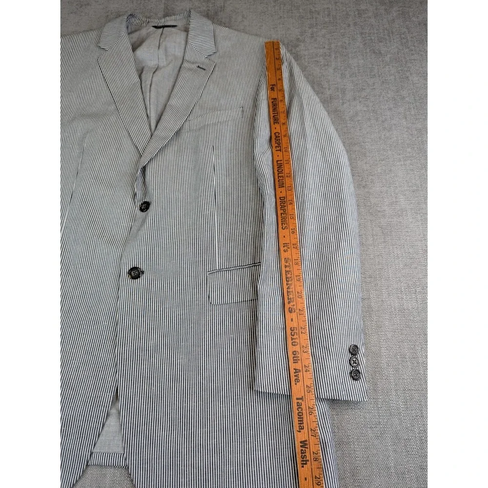Banana Republic Blazer Mens 46 Long Striped Cotton Linen Blend Sportscoat Jacket